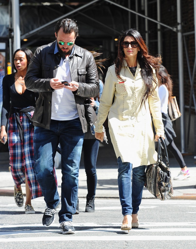 Tala Alamuddin takes a walk with her boyfriend while her sister Amal Clooney celebrates her anniversary in NYC