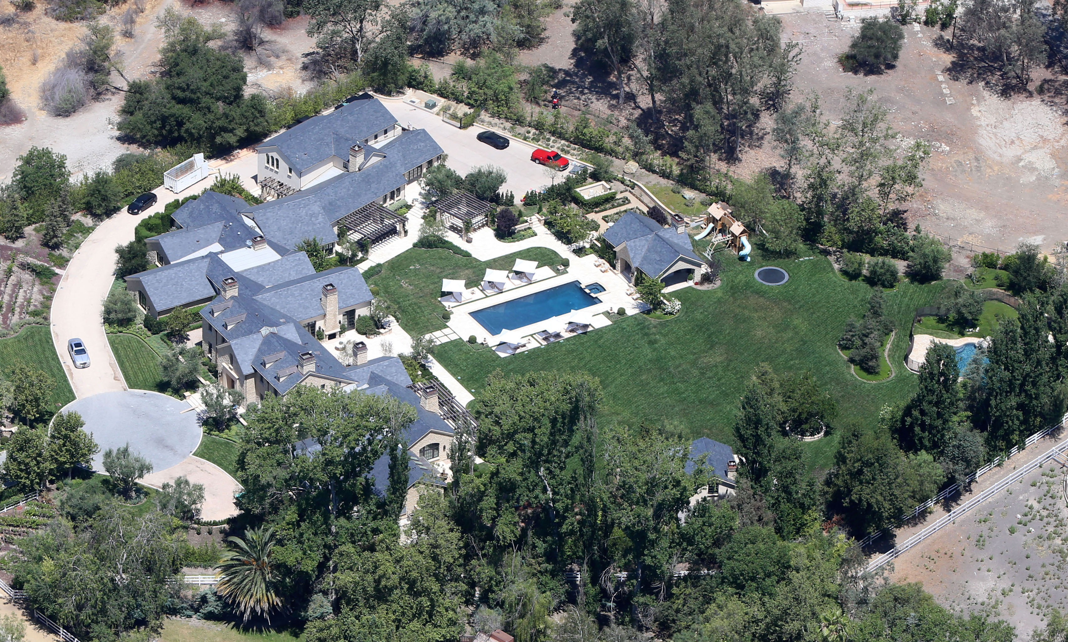 Kim Kardashian and Kanye West's mansion in Hidden Hills, Calif. (Photo credit: Splash)