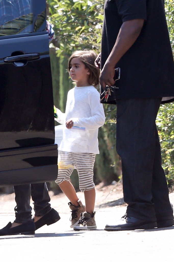 Scott Disick is spotted getting into his car with son Mason and Reign