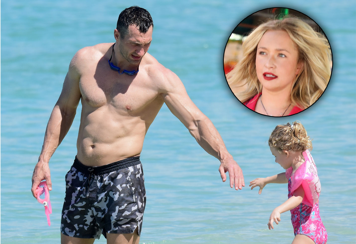 Hayden Panettiere Ex Wladimir Shows Off Abs On Beach With Daughter 